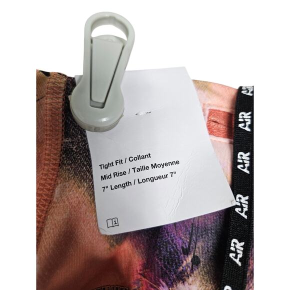 NEW Nike XS Dri Fit Pink Tight Fit Biker Short Gym 7in Watercolor Mid Rise - Picture 2 of 4